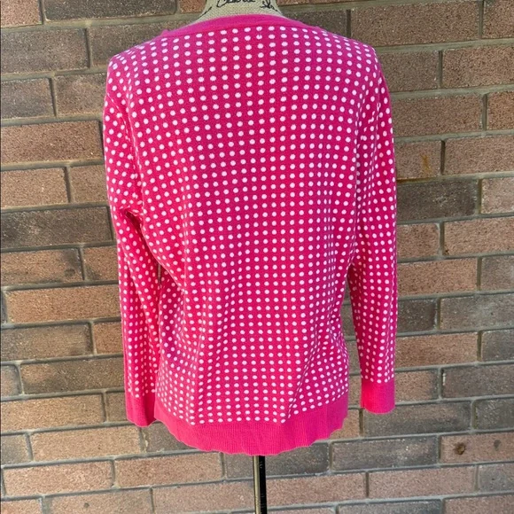 Merona Pink and White Polka Dot Cardigan Size XXL - Picture 5 of 6